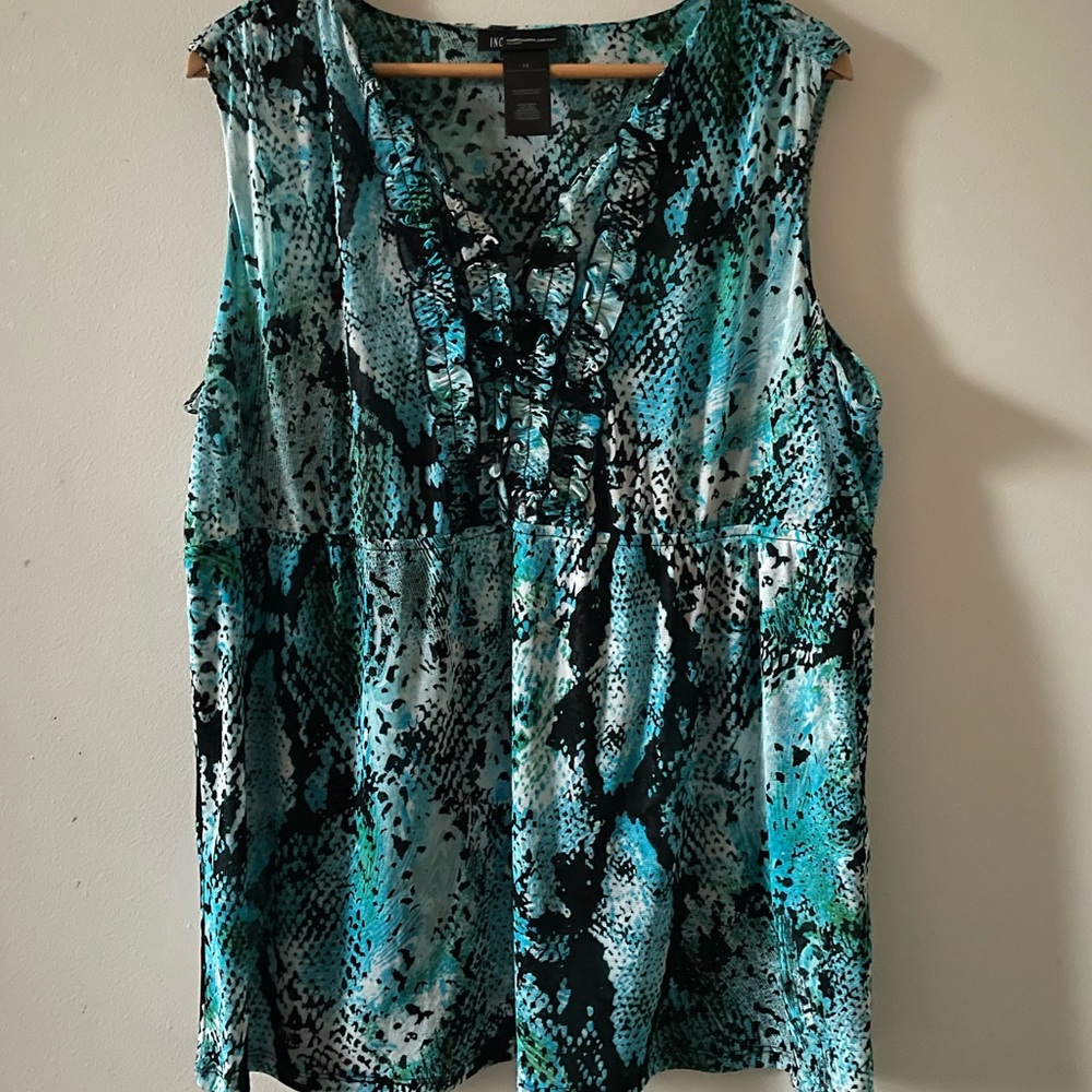 Women blouse sleeveless Casual Top, Plus Size 1X